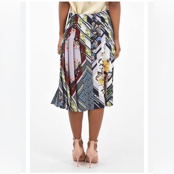Tory Burch | Printed Pleated Skirt Silk Floral Knee Length Size 12 - Picture 3 of 12